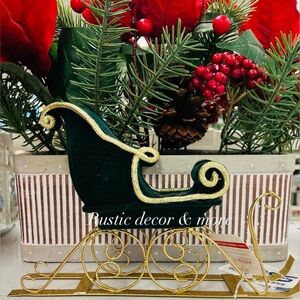 Santa And His Metal Frame Sleigh Holiday Decor